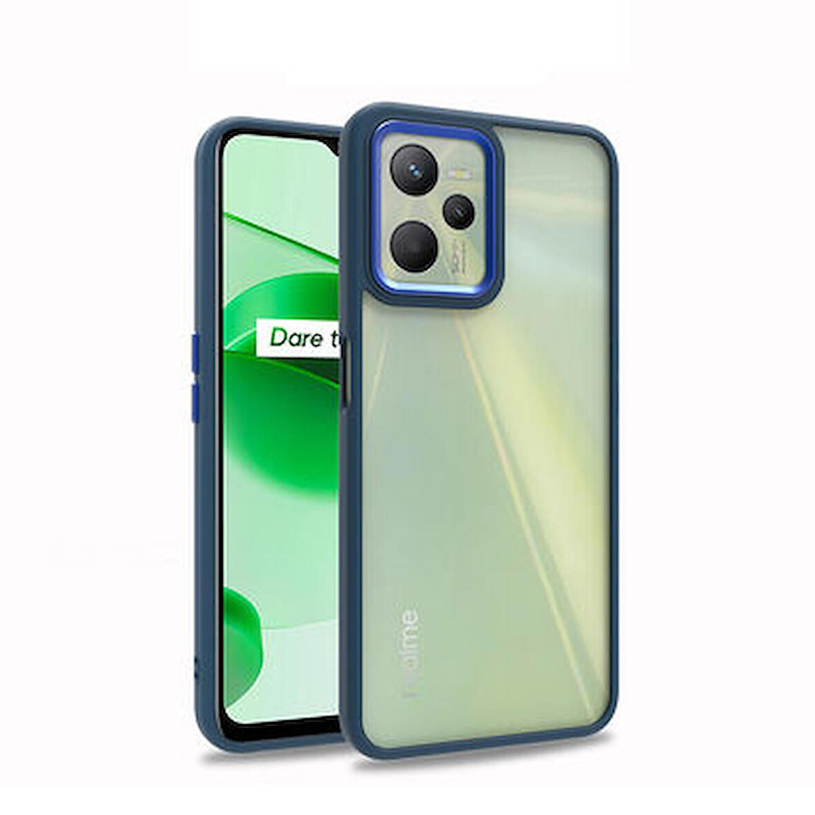 Realme C35 Kılıf Buton Ve Kamera Korumalı Flora Silikon Kapak