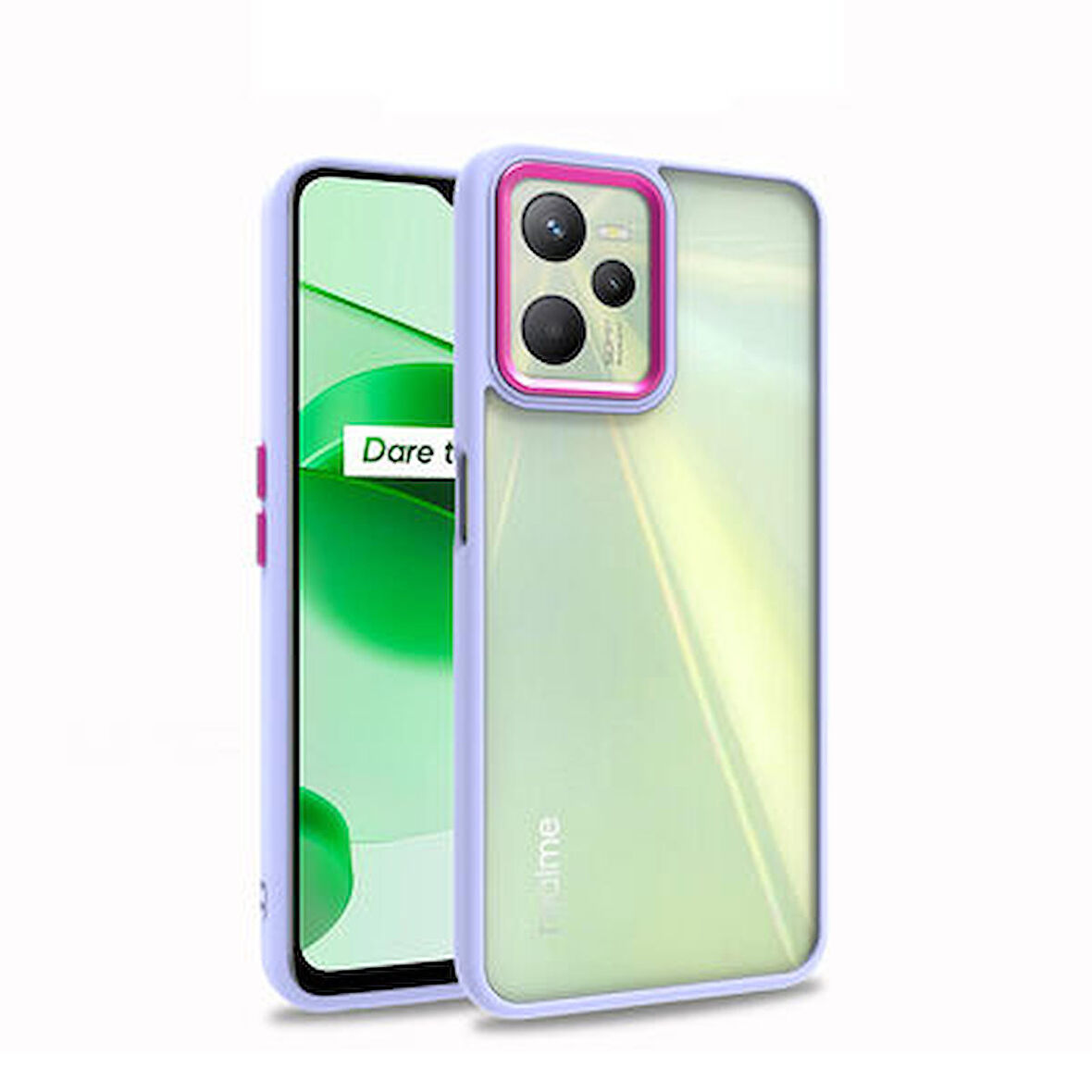 Realme C35 Kılıf Buton Ve Kamera Korumalı Flora Silikon Kapak