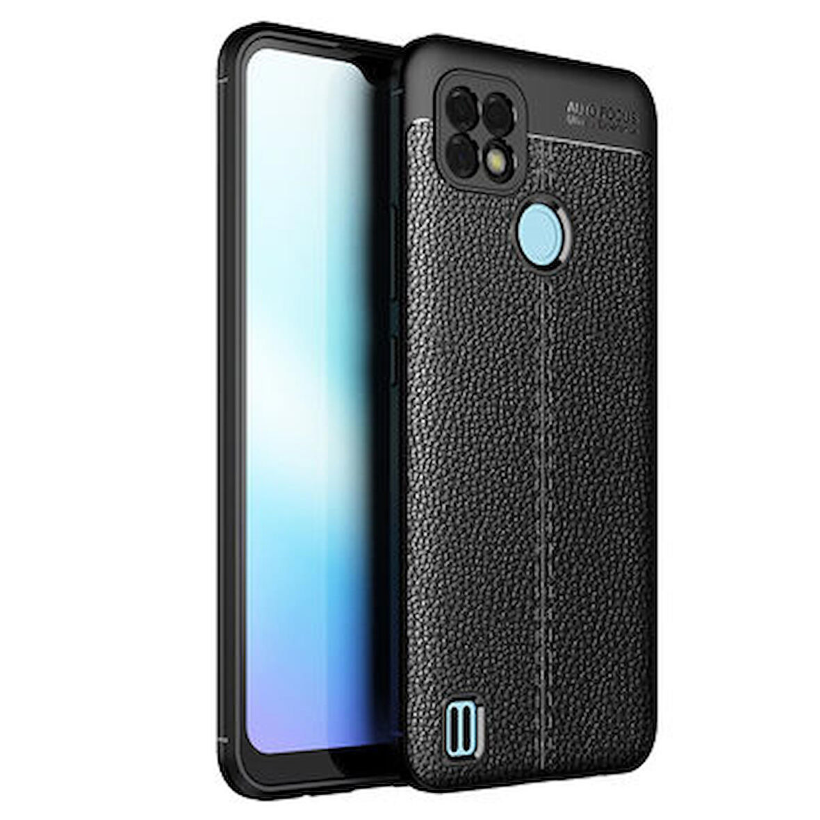 Realme C21 Kılıf Niss Deri Görünümlü Silikon Kapak