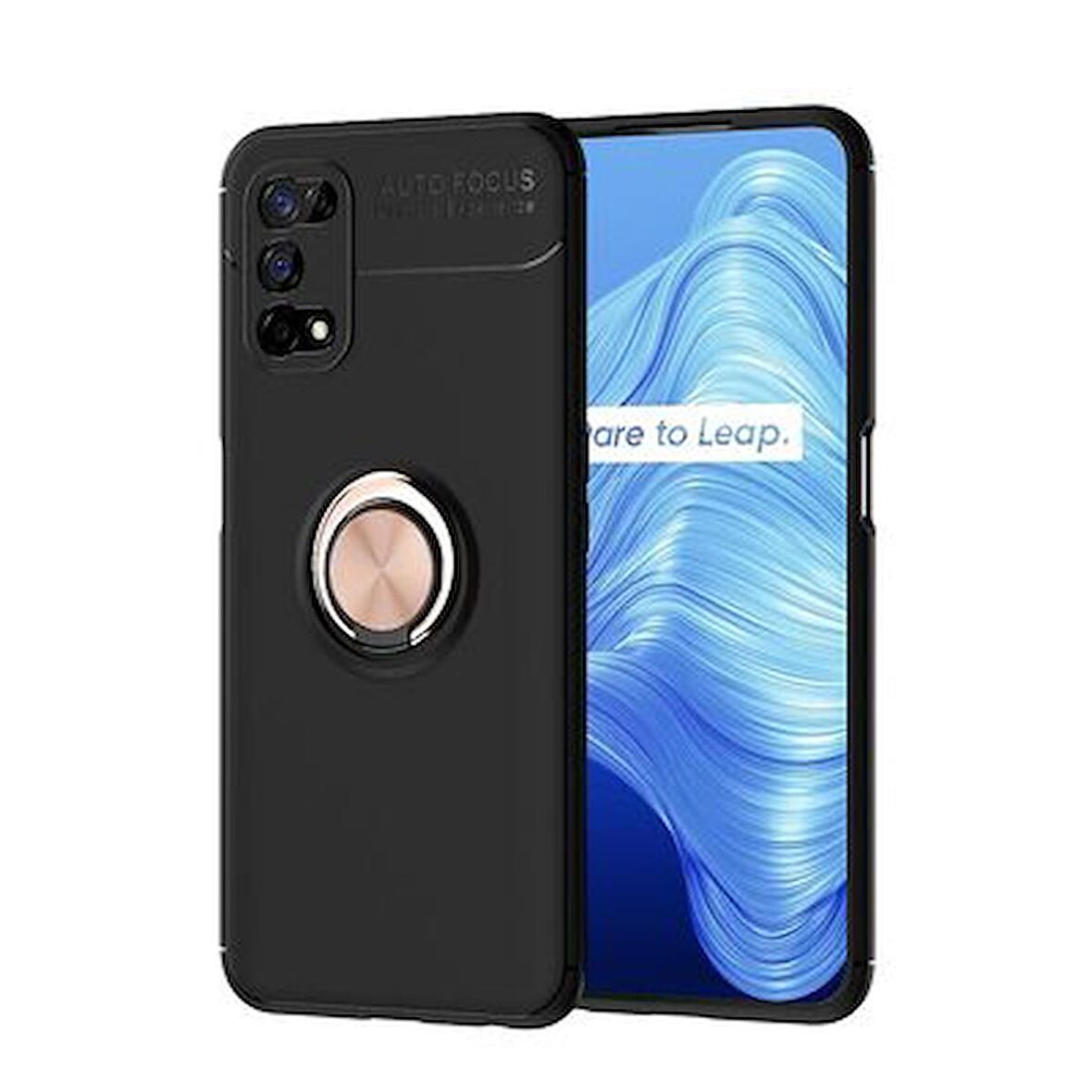 Realme 7 Pro Kılıf Ravel Yüzüklü Standlı Silikon Kapak