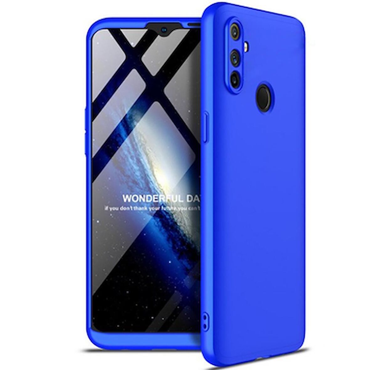 Realme 5i Kılıf 360 Tam Koruma Ön Ve Arka Sert Mika Kapak Ays