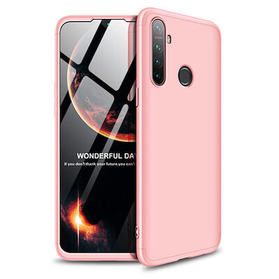Realme 5 Kılıf 360 Tam Koruma Ön Ve Arka Sert Mika Kapak Ays
