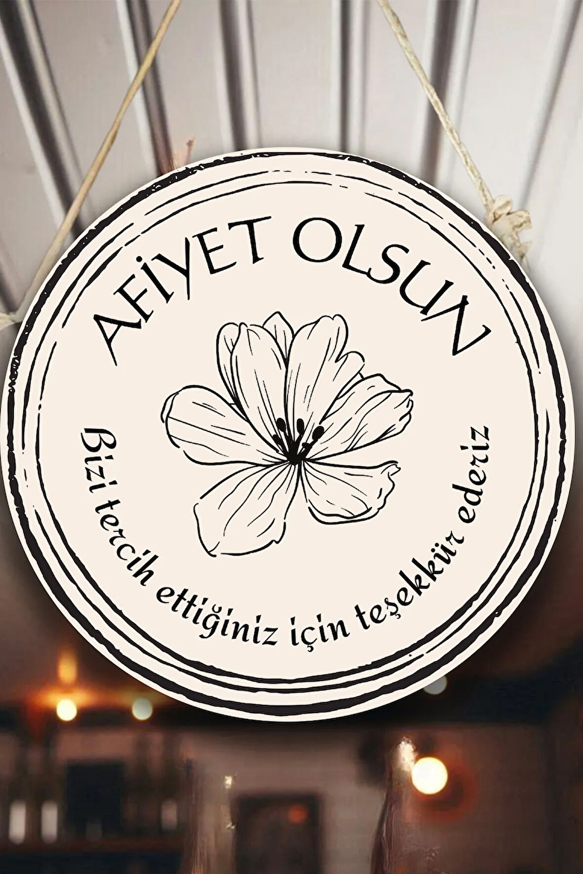 Afiyet Olsun Yazılı Restoran, Cafe, Pastane Duvar, Kapı, Tek Taraflı Askılı Pano Karşılama Tabelası