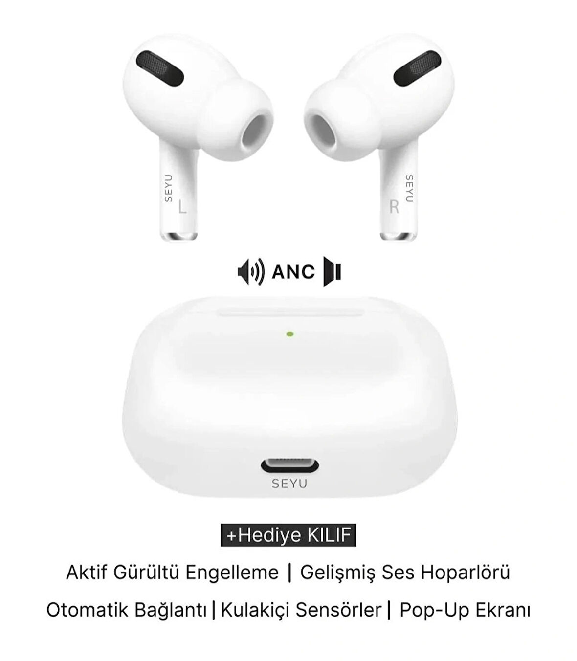 Ar&Be Airpodspro 2 Anc Gürültü Engelleme ve Şeffaf Mod Bluetooth Kulaklık