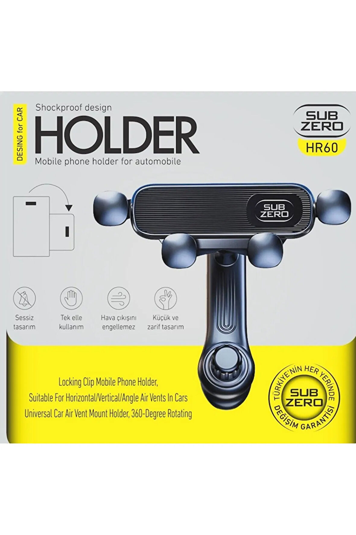 Apple İphone X - XS - Xs Max - XR Kalorifer Petek Araç Telefon Tutucu HR60