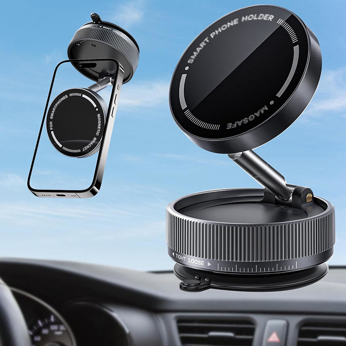Casper VIA A40 E30 E30 Plus E4 F20 Vakumlu Magsafe Destekli 360° Araç Telefon Tutucu K10A