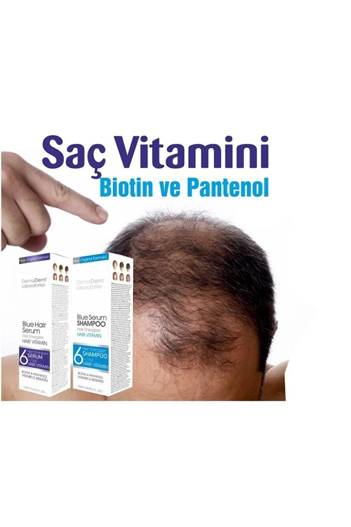 Mavi Saç Serumu 125 ml Ve Mavi Serum Şampuan 250 ml Vitamin, Biotin Ve Pantenol