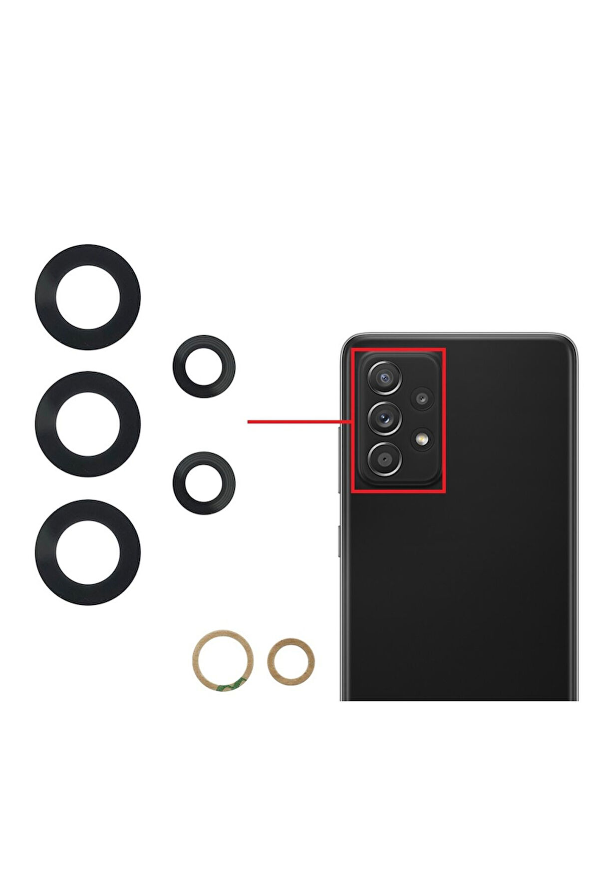 Samsung Galaxy A72 Uyumlu Kamera Lensi Cam SM-A725F