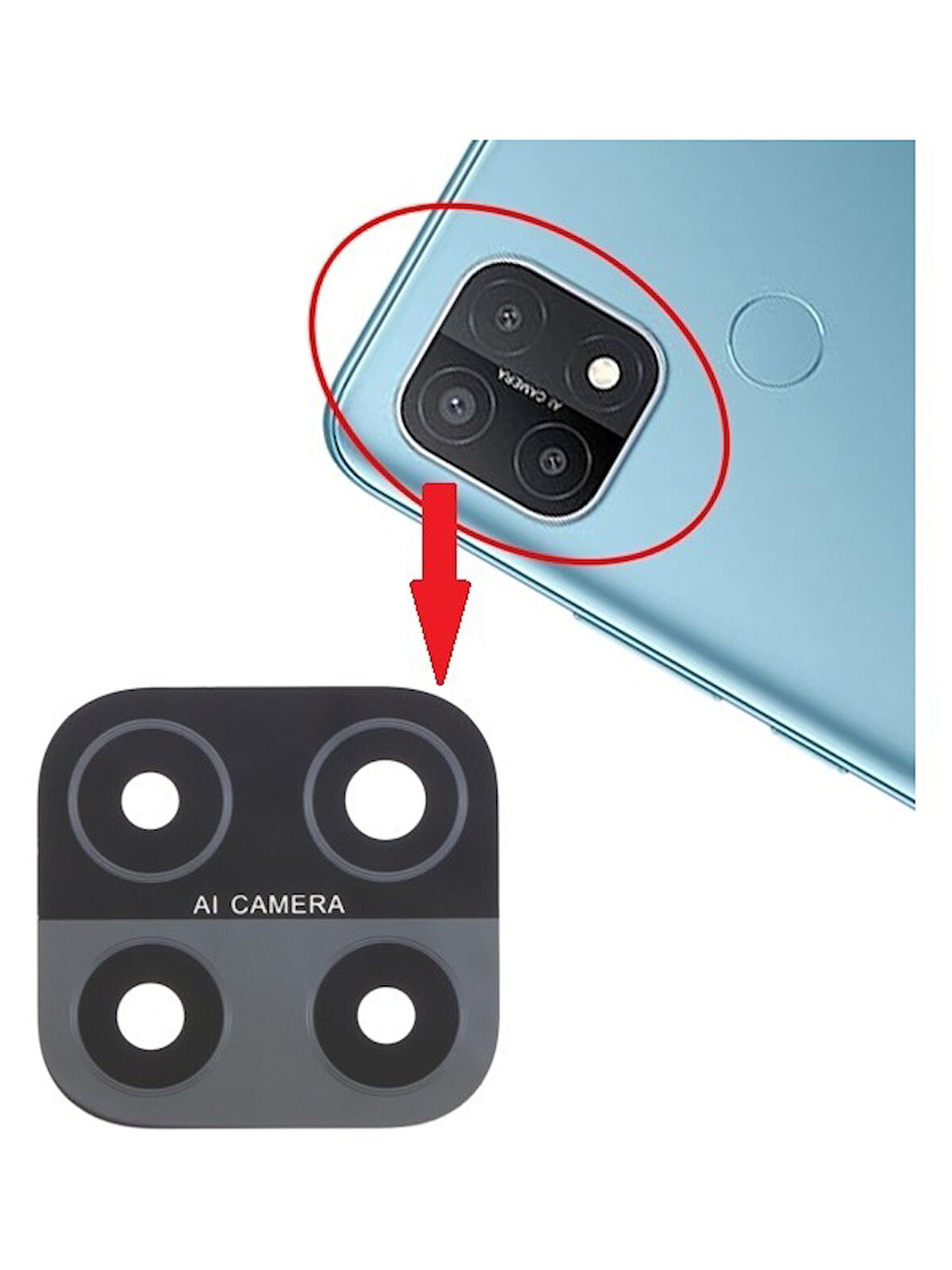 Oppo A15S Uyumlu Kamera Lensi Cam CPH2179