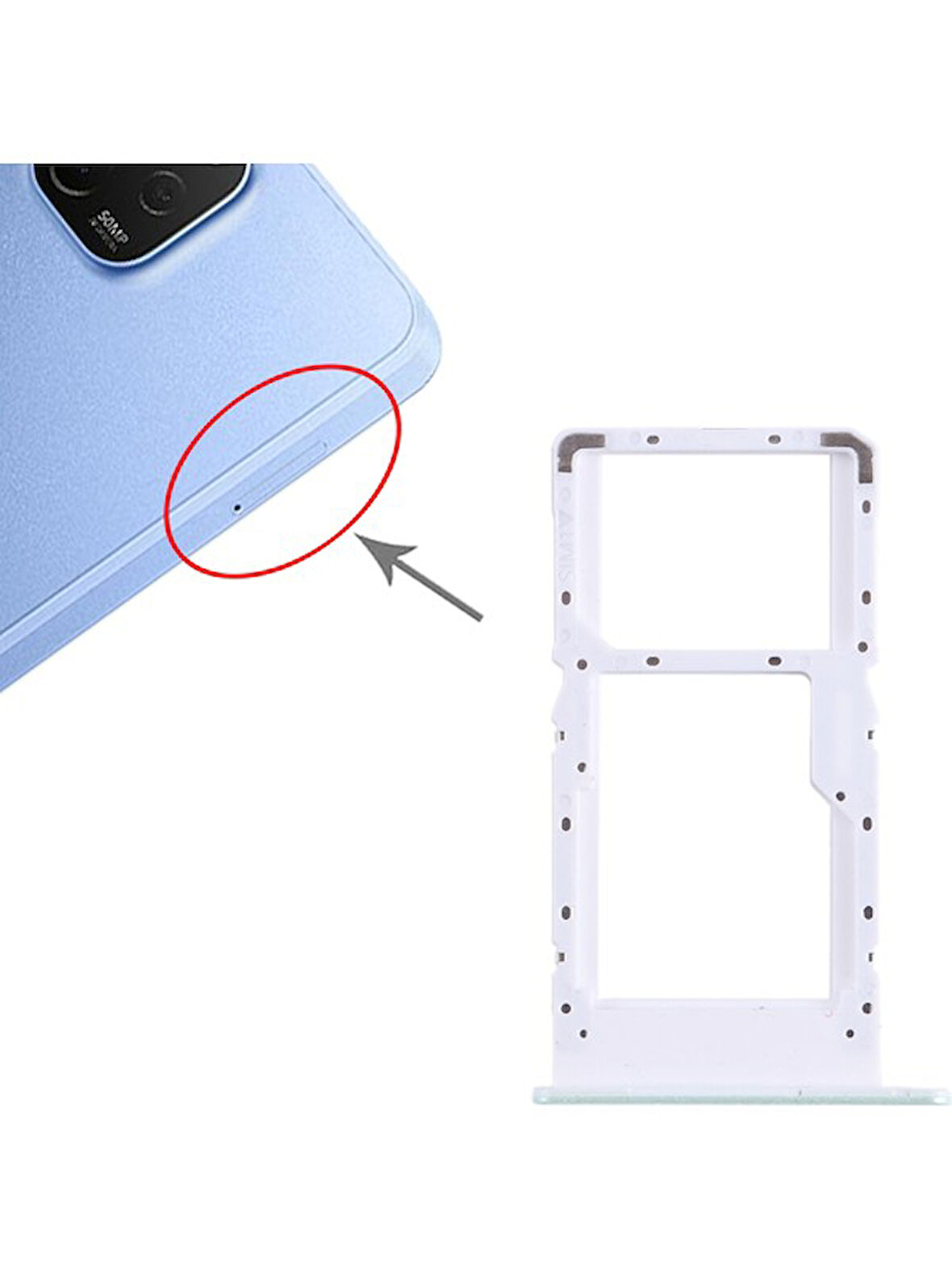 Huawei Nova Y61 Sım + Sım / Mikro Sd Kart Tepsisi Için