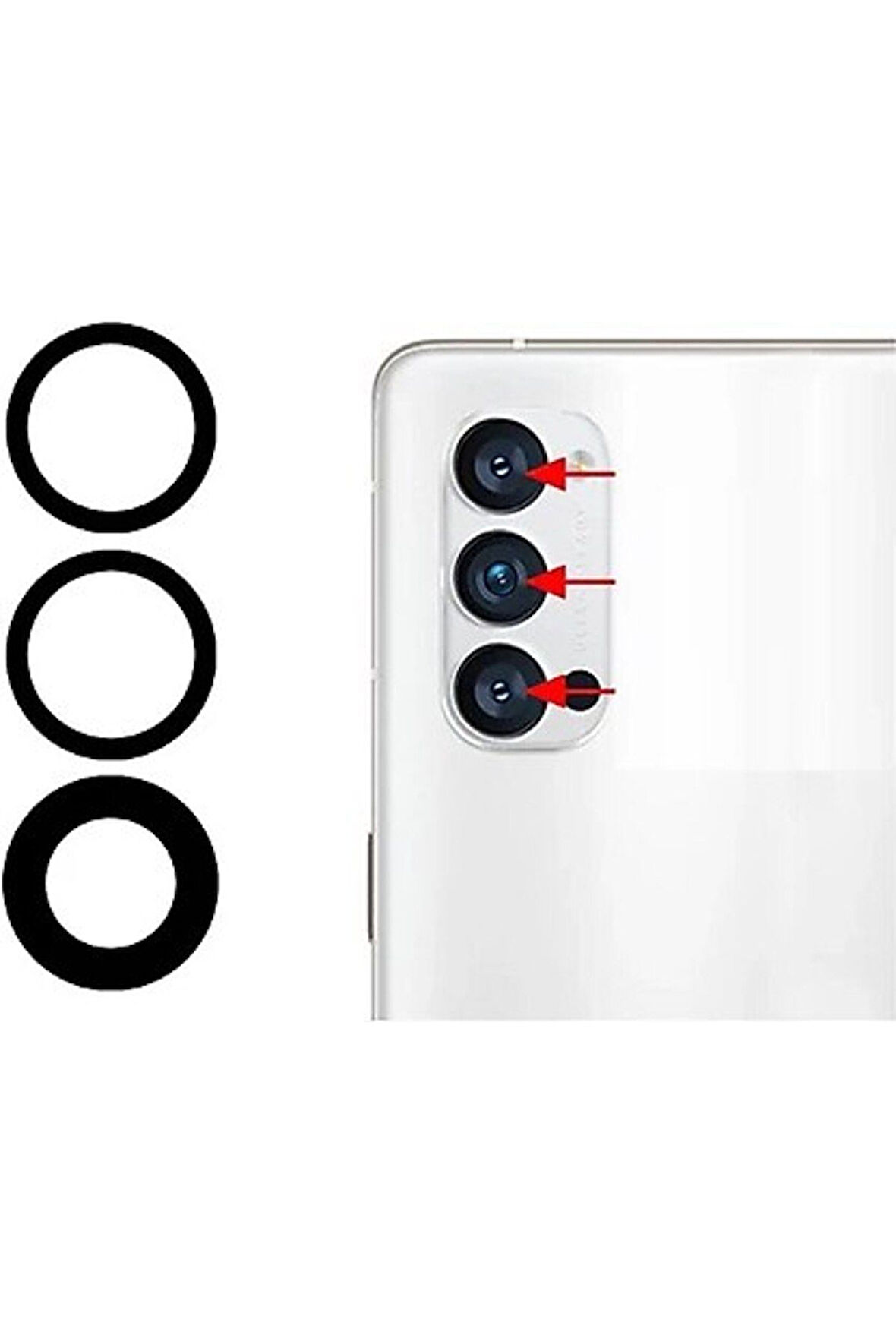 Oppo Reno 4 Uyumlu Kamera Camı