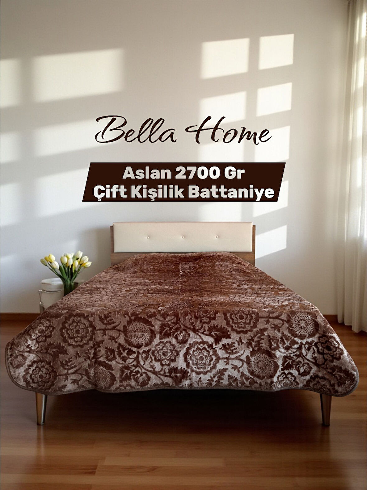 Aslan 2700 Gr Çift Kişilik Embos Battaniye - 220x240 cm - Pvc Çanta