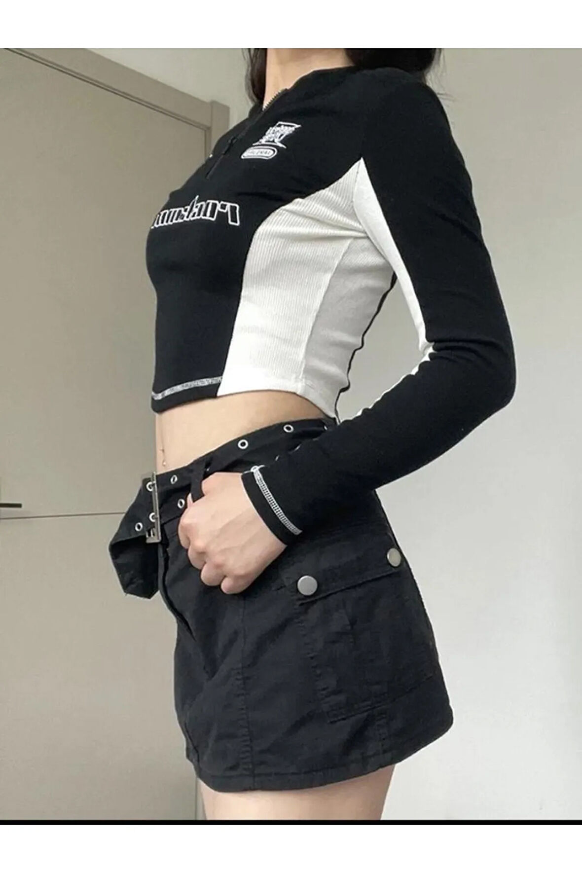 Old School Rock More Uzun Kol Crop/Top