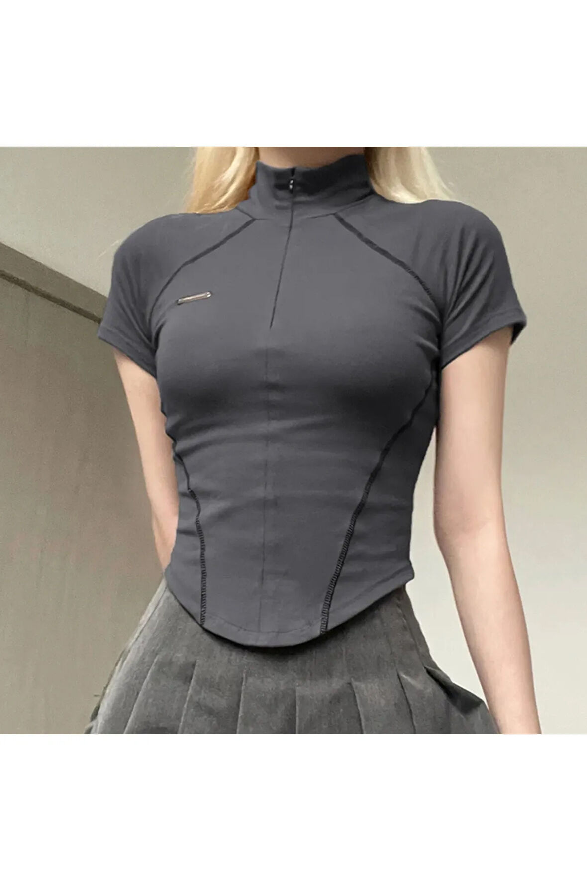 Y2K Harajuku Kısa Kol Crop Top