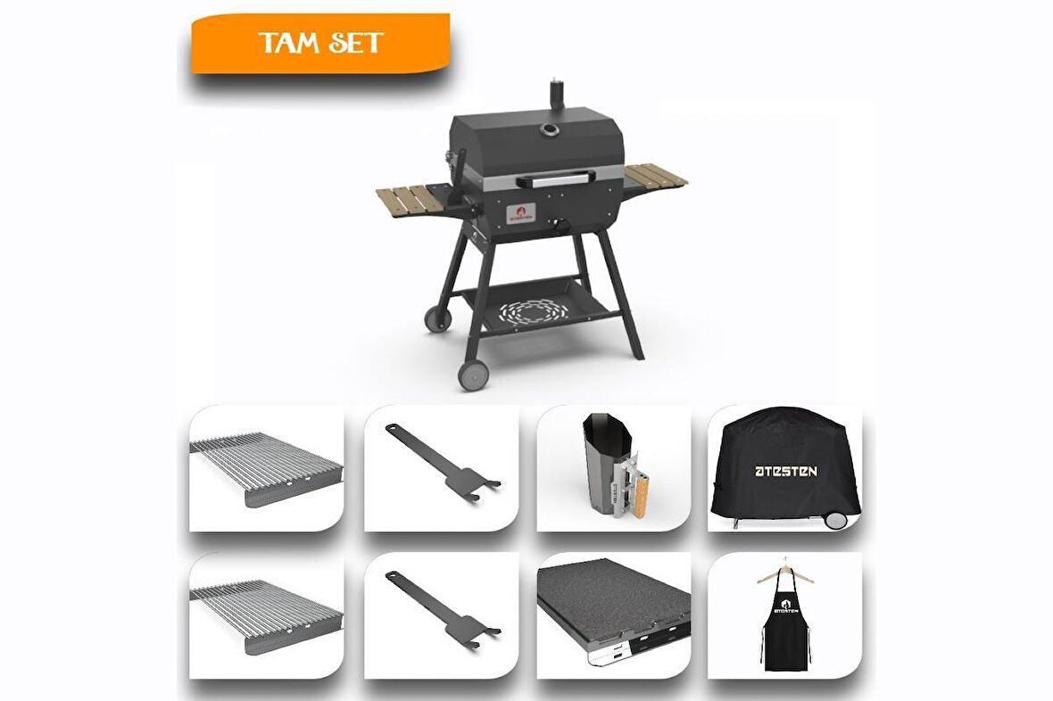 Ateşten Midi Barbekü Mangal - Tam Set