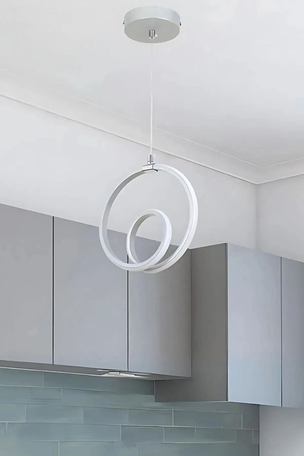 Aura Model Krom Kaplama Sarkıt Led Avize Oturma Odası Çocuk Odası Koridor