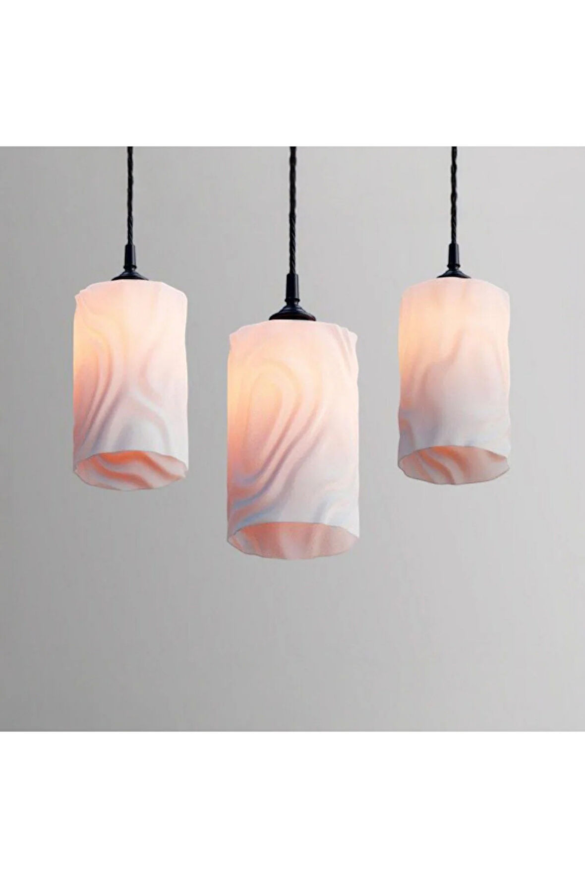 3D Yazıcı Baskı Modern Avize – PLA Malzeme, 28 cm, Beyaz