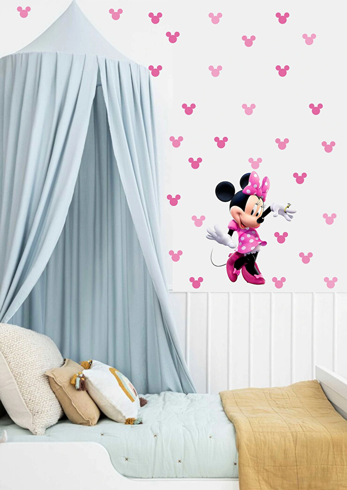 Minnie Mouse Çocuk Bebek Odası Duvar Kağıdı Aksesuarları Süsü Sticker