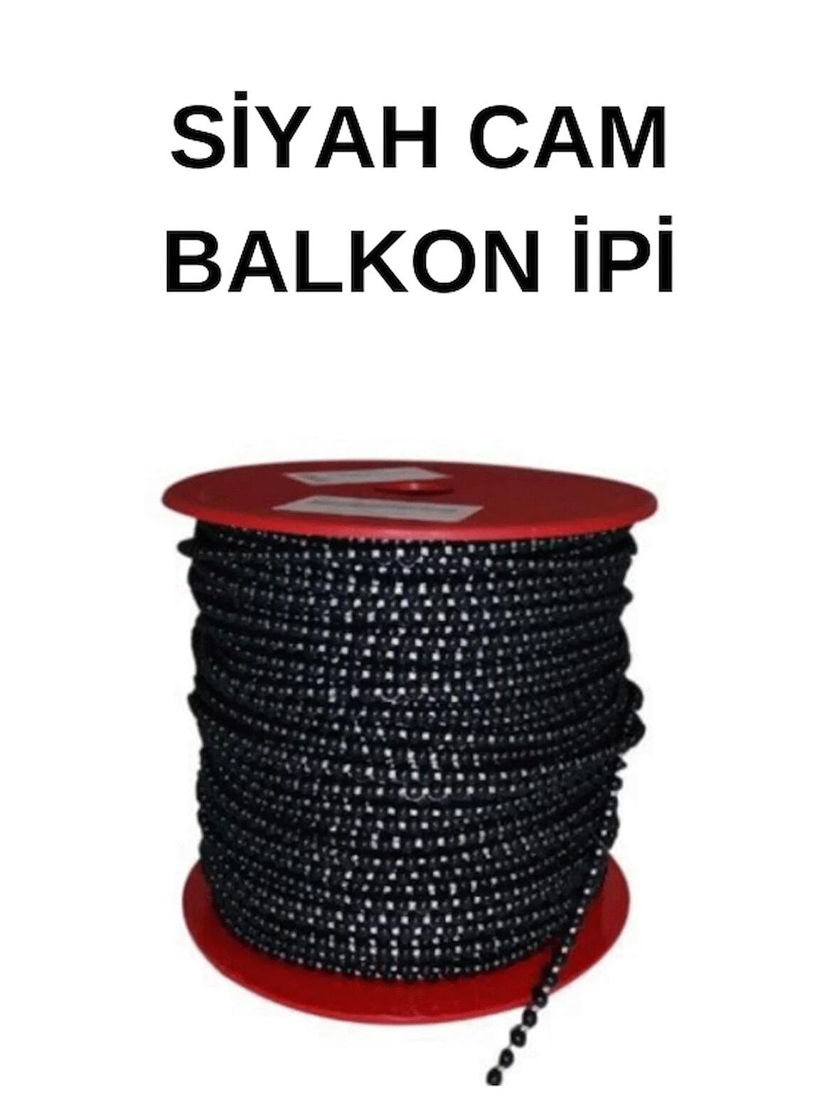 Bulut Dizayn- 10metre Cam Balkon Plastik Boncuklu Ip Zincirleri Boncuk Çapı 4.5mm 10 Metre (SİYAH)