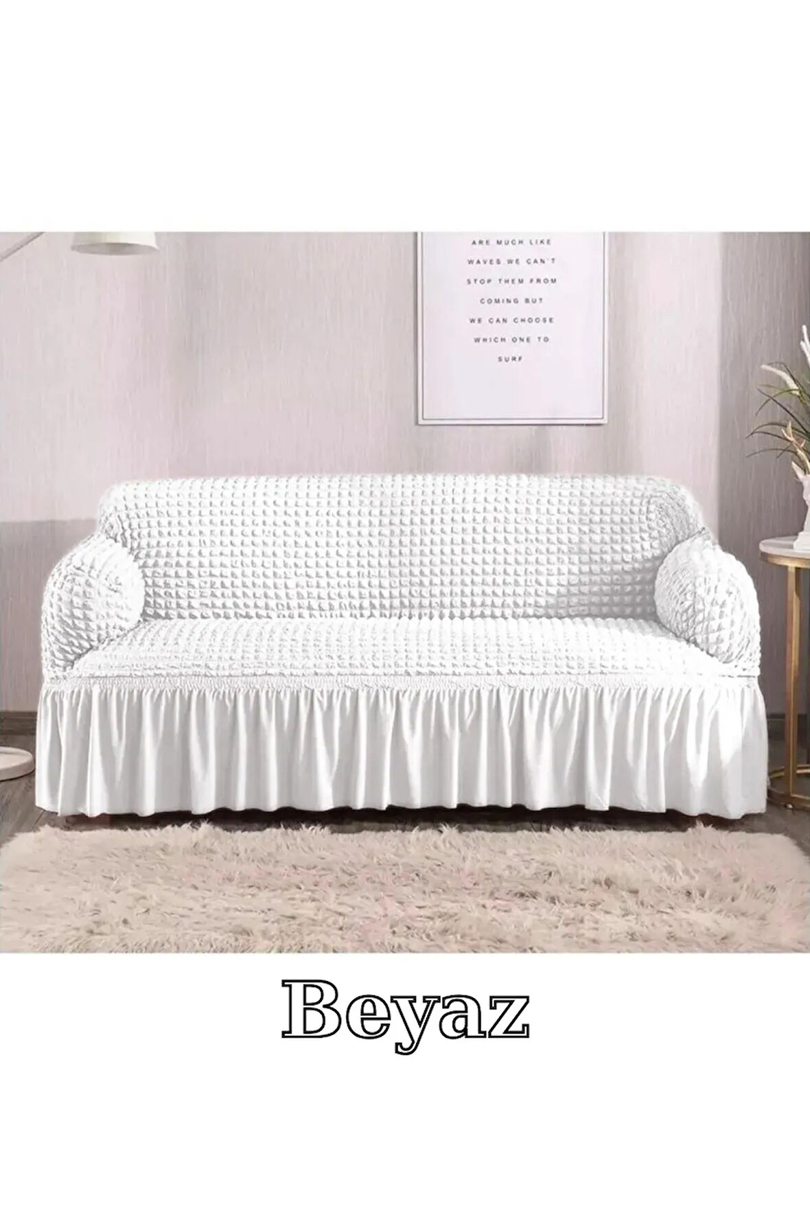 Bürümcük kumaş koltuk, kanepe, çekyat örtüsü. Bir adet 3lü lastikli, esnek,yıkanabilir koltuk kılıfı