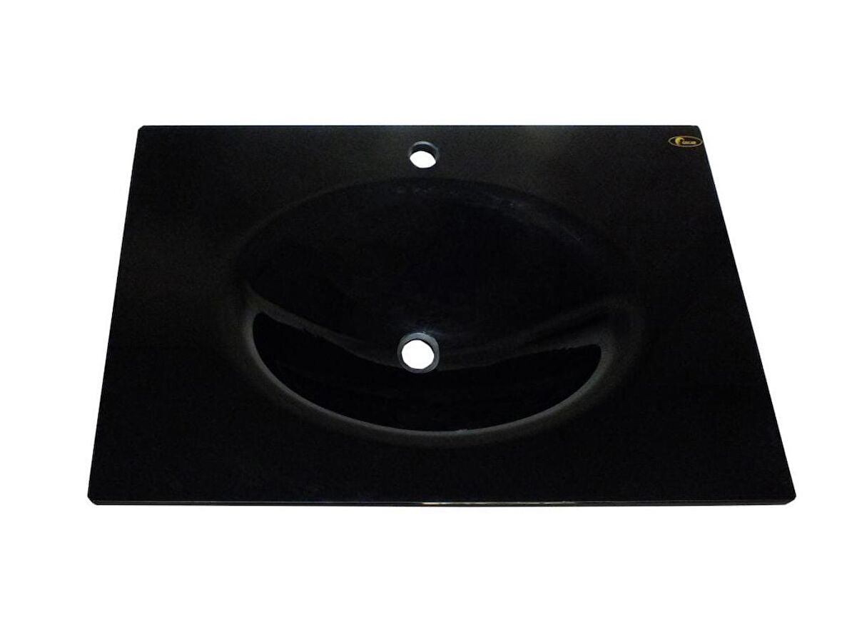 Cam Lavabo 12 mm 70 x 56 cm Siyah