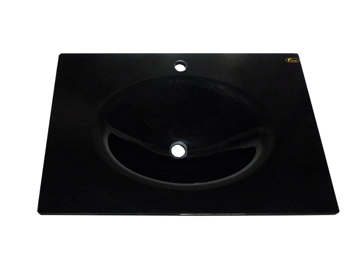 Cam Lavabo 15 mm 90 x 56 cm Siyah