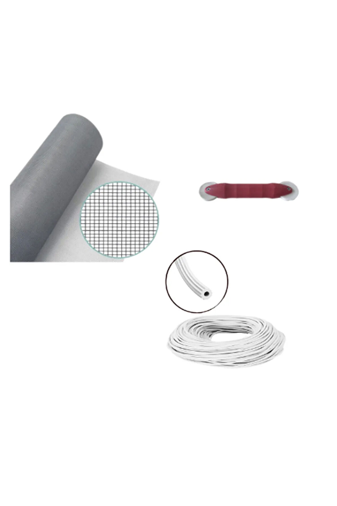 Netpen 3'lü Sineklik Seti 500x80 Cm Tül, 18 Mt. Beyaz Conta, Fitil Çekme Aparatı