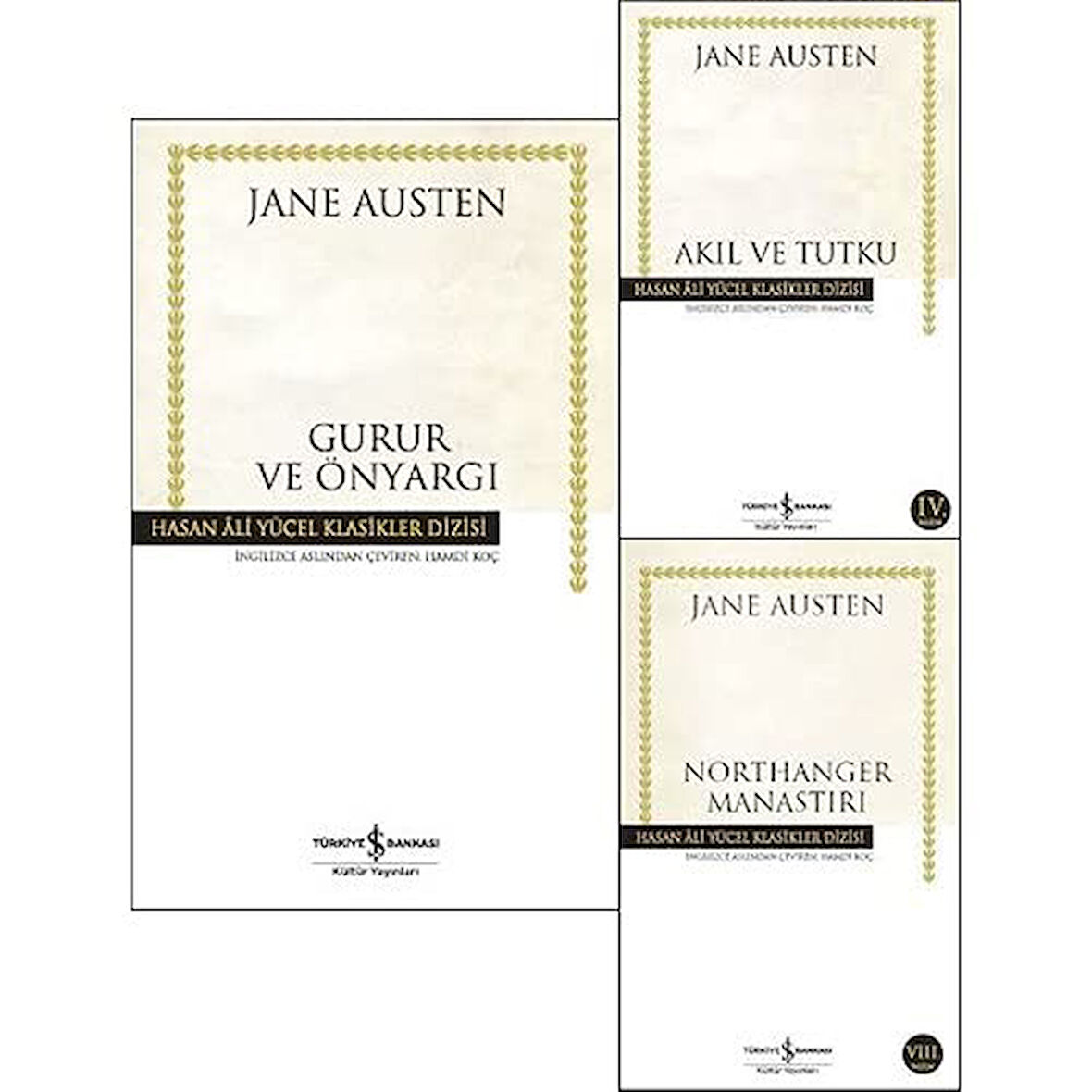 İş Bankası Hasan Ali Yücel Klasikleri Jane Austen 3 Kitap Set (Gurur ve Önyargı, Northanger , Akıl ve Tutku)