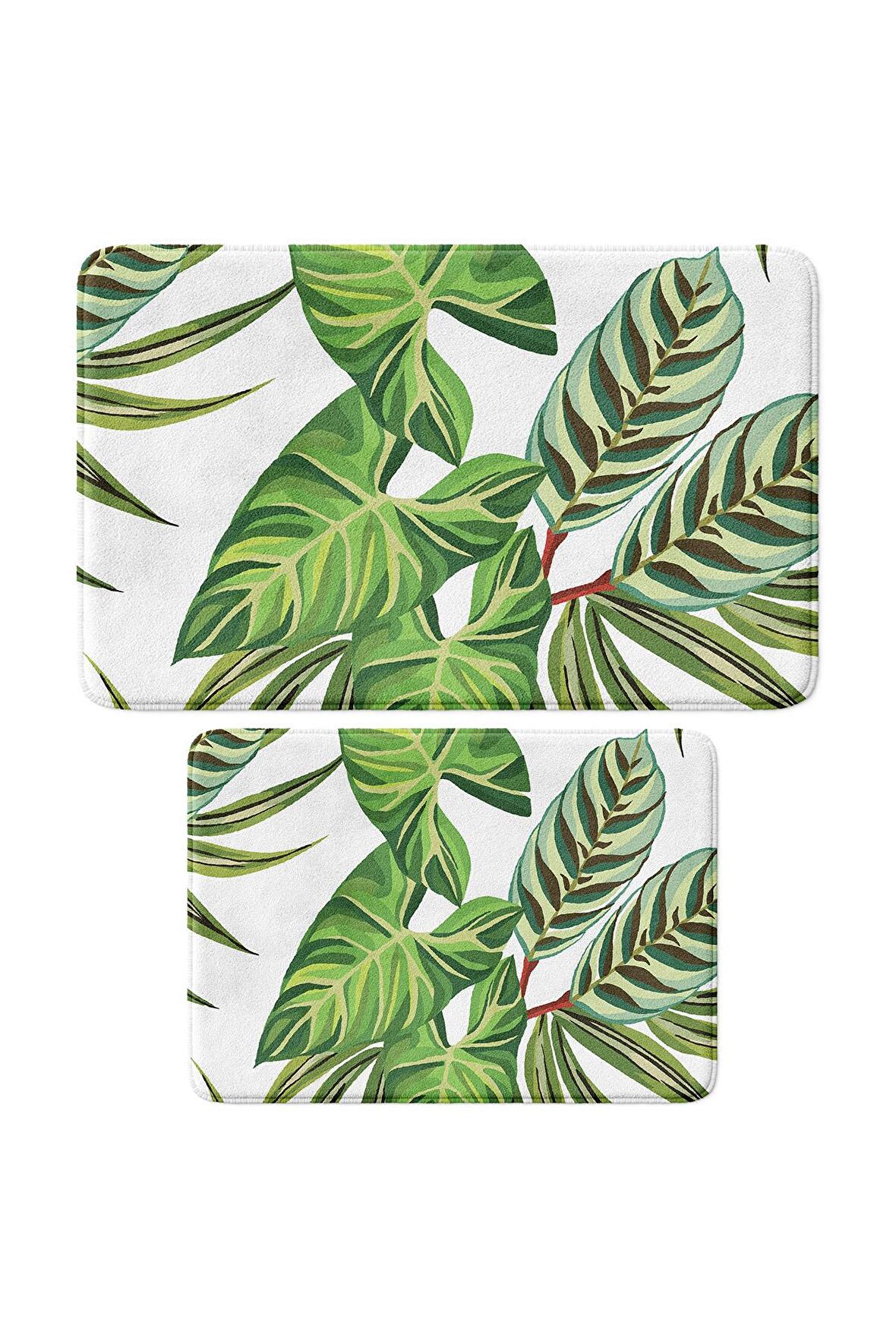 Monnhein 2'li Takım Banyo Paspası, Kaymaz Taban, Makinede Yıkanabilir, Banyo Halısı