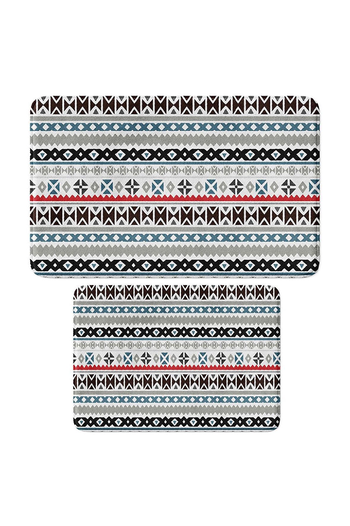 Monnhein 2'li Takım Banyo Paspası, Kaymaz Taban, Makinede Yıkanabilir, Banyo Halısı