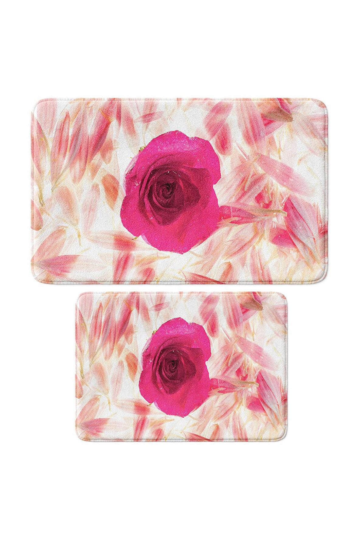 Monnhein 2'li Takım Banyo Paspası, Kaymaz Taban, Makinede Yıkanabilir, Banyo Halısı