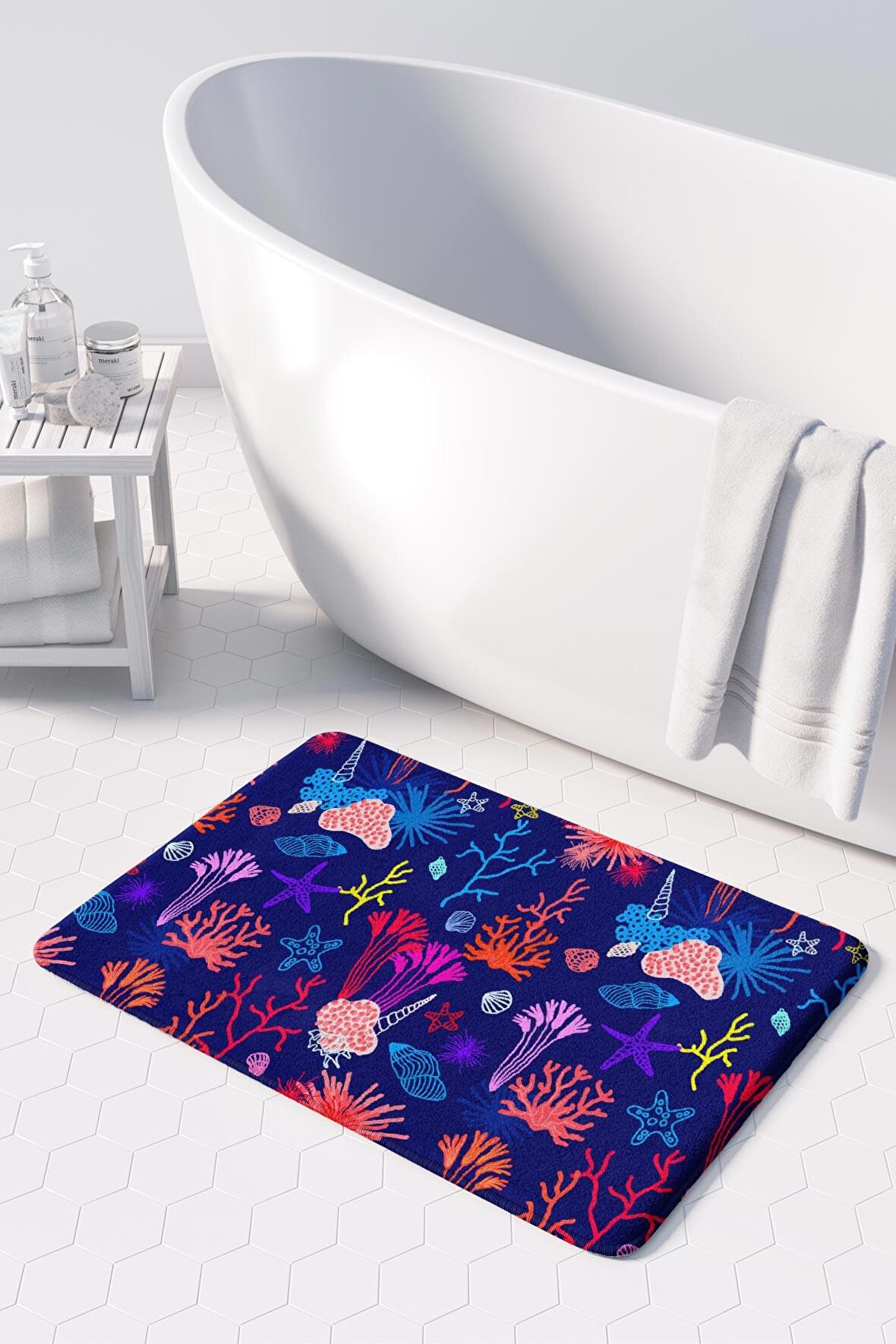 Monnhein  Mikrofiber Banyo Paspası, Kaymaz Taban, Makinede Yıkanabilir, Banyo Halısı (50x80)