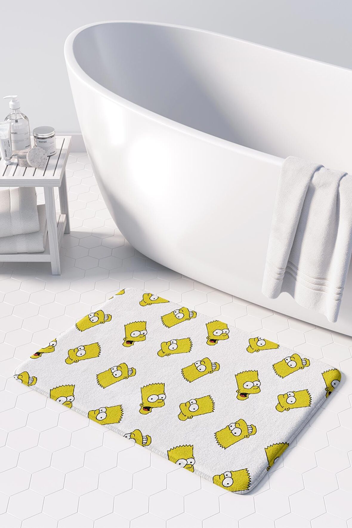 Monnhein  Mikrofiber Banyo Paspası, Kaymaz Taban, Makinede Yıkanabilir, Banyo Halısı (50x80)