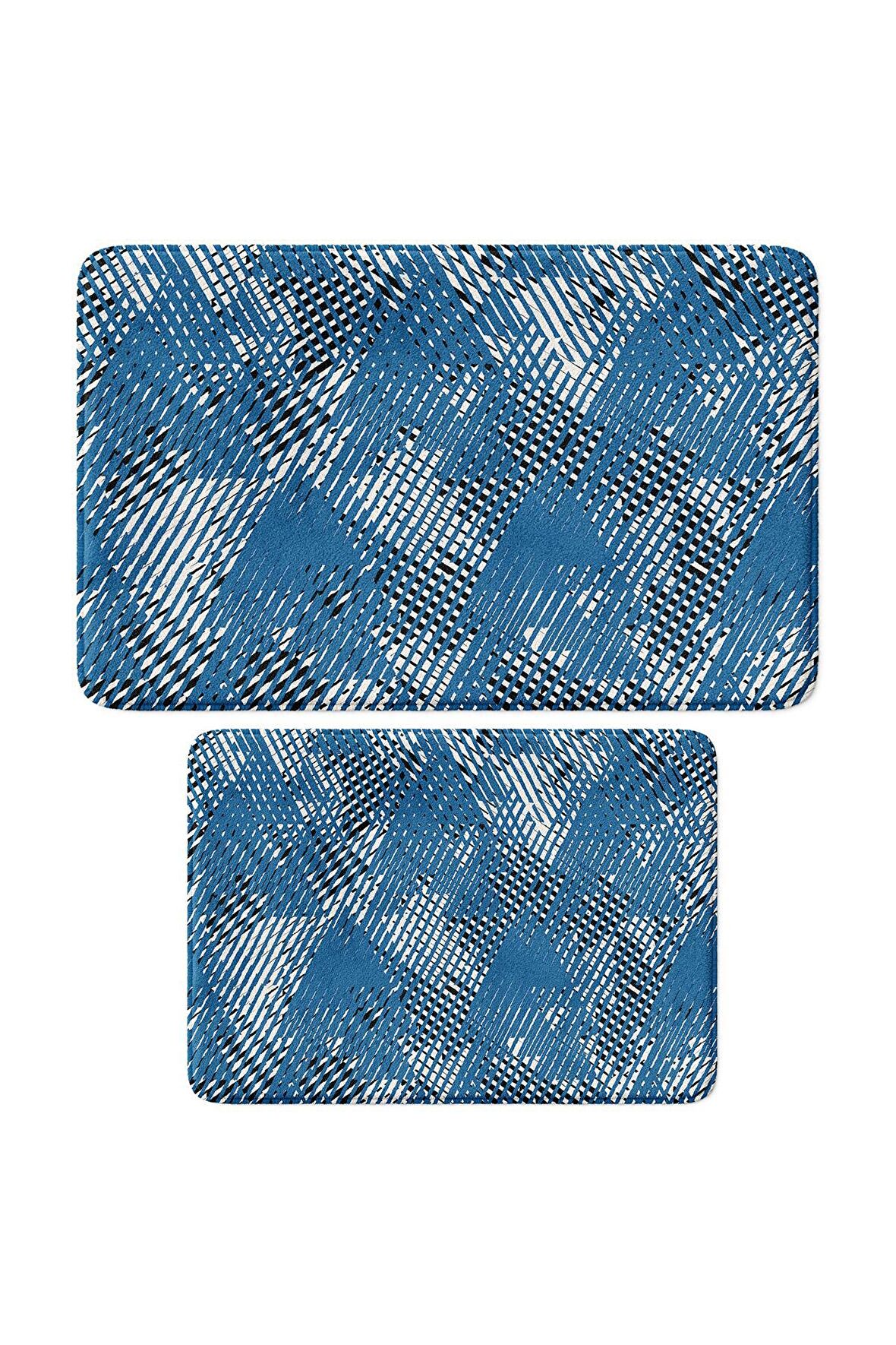 Monnhein 2'li Takım Banyo Paspası, Kaymaz Taban, Makinede Yıkanabilir, Banyo Halısı