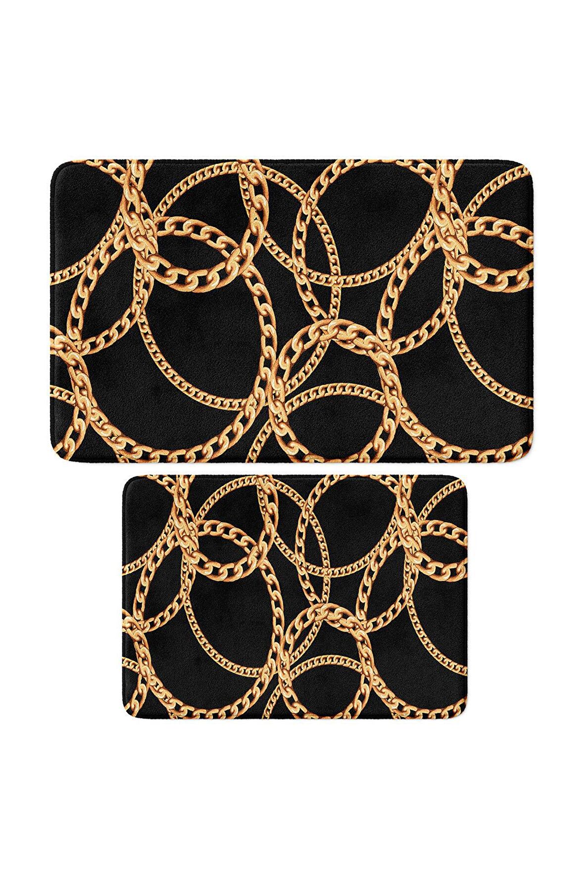 Monnhein 2'li Takım Banyo Paspası, Kaymaz Taban, Makinede Yıkanabilir, Banyo Halısı