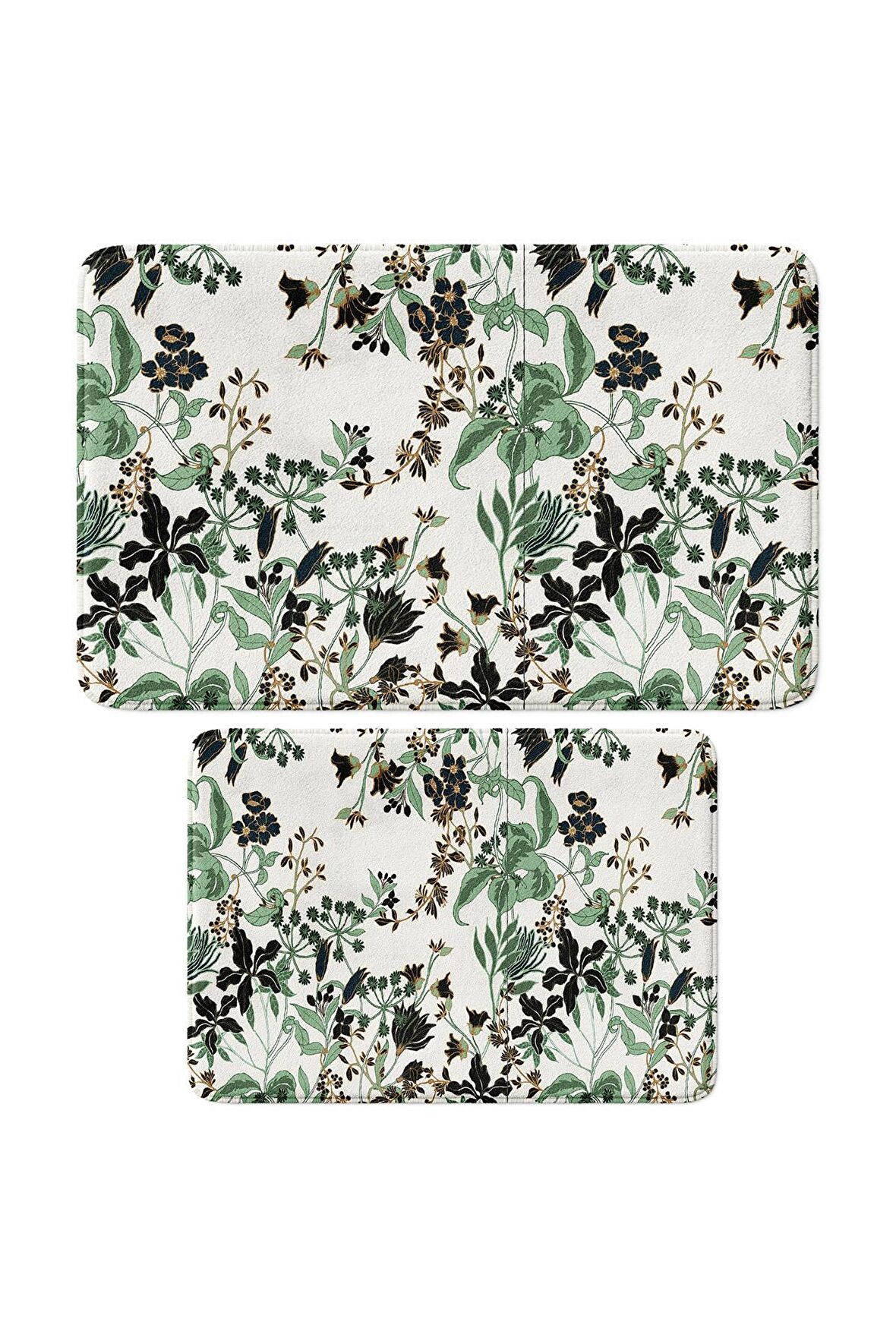 Monnhein 2'li Takım Banyo Paspası, Kaymaz Taban, Makinede Yıkanabilir, Banyo Halısı