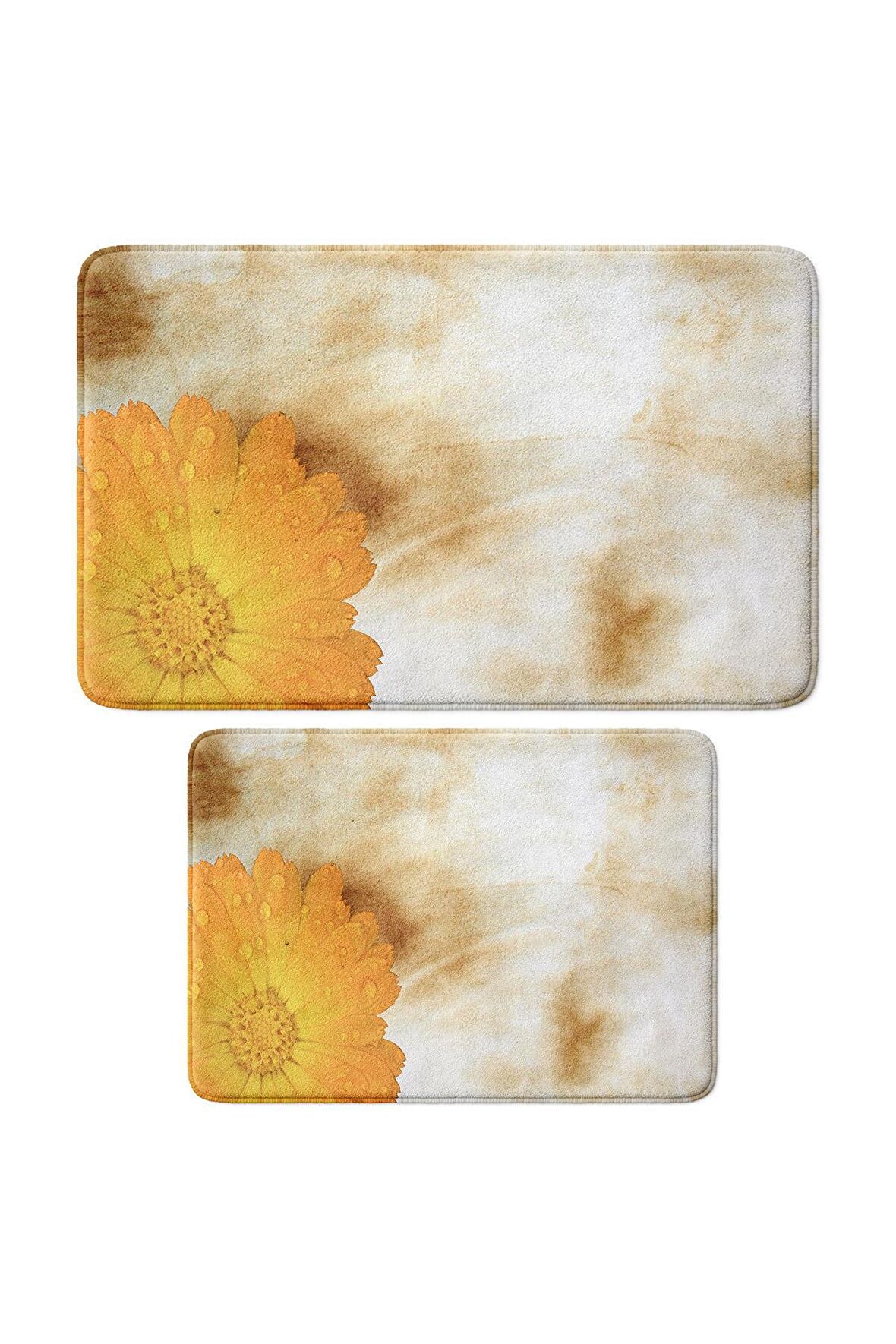 Monnhein 2'li Takım Banyo Paspası, Kaymaz Taban, Makinede Yıkanabilir, Banyo Halısı