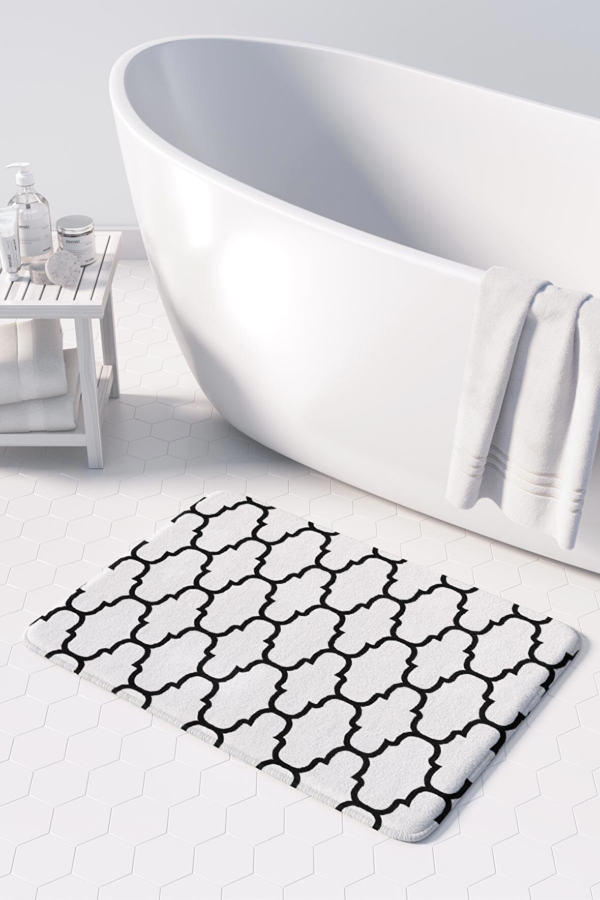 Monnhein  Mikrofiber Banyo Paspası, Kaymaz Taban, Makinede Yıkanabilir, Banyo Halısı (50x80)