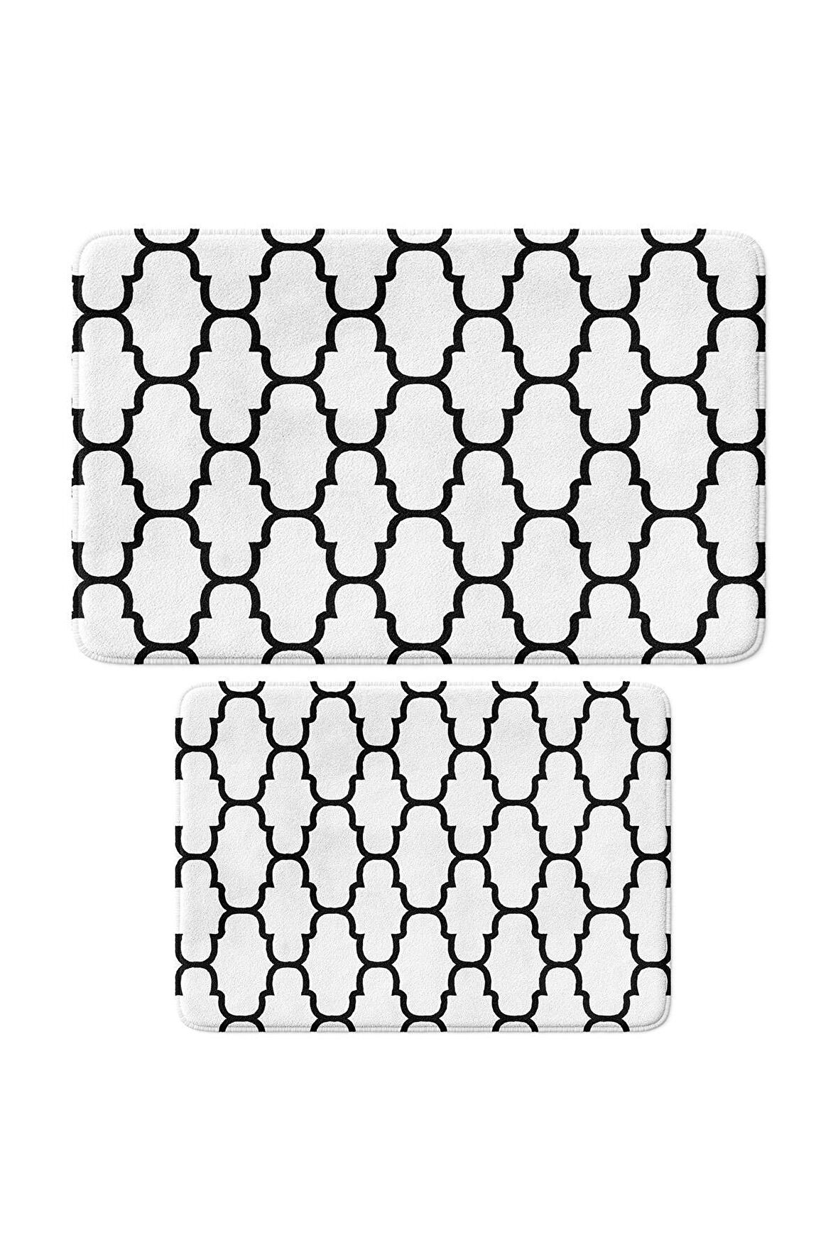 Monnhein 2'li Takım Banyo Paspası, Kaymaz Taban, Makinede Yıkanabilir, Banyo Halısı