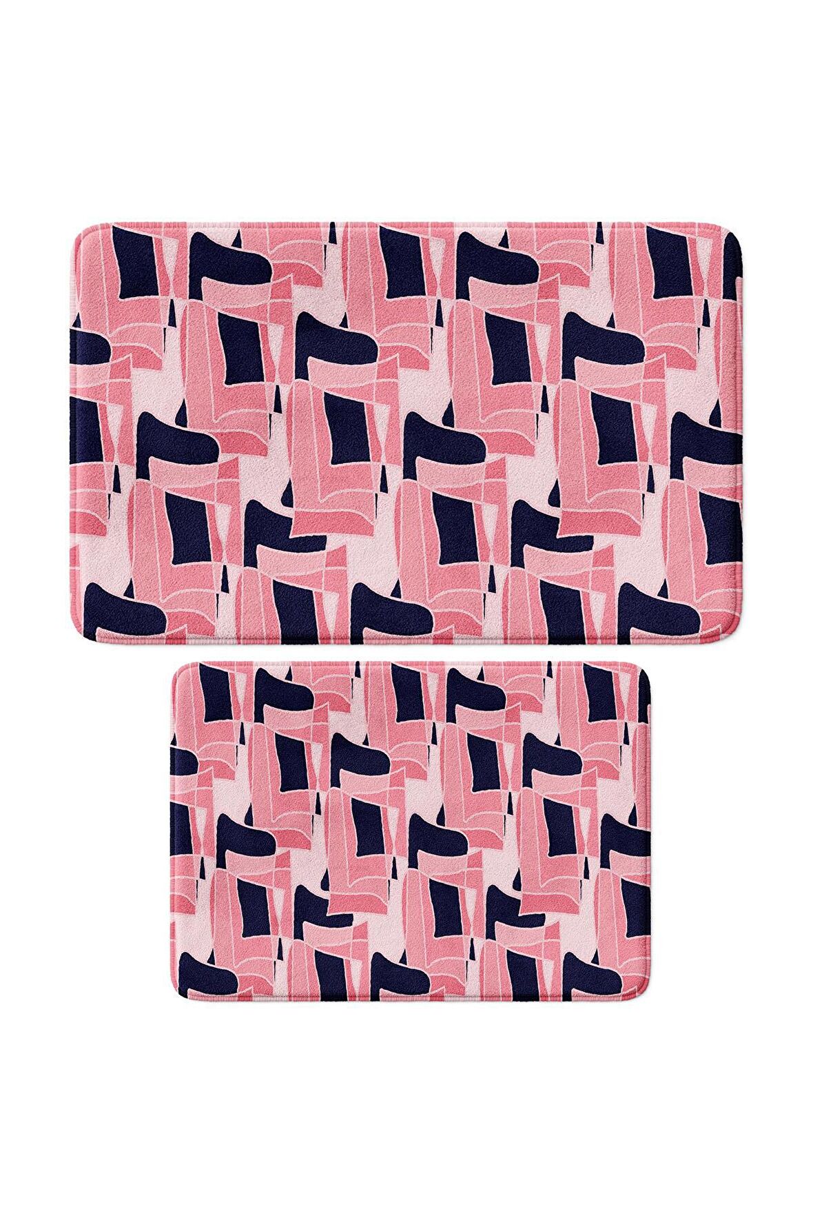 Monnhein 2'li Takım Banyo Paspası, Kaymaz Taban, Makinede Yıkanabilir, Banyo Halısı