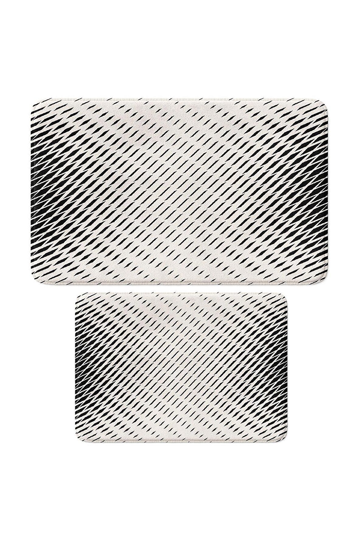 Monnhein 2'li Takım Banyo Paspası, Kaymaz Taban, Makinede Yıkanabilir, Banyo Halısı