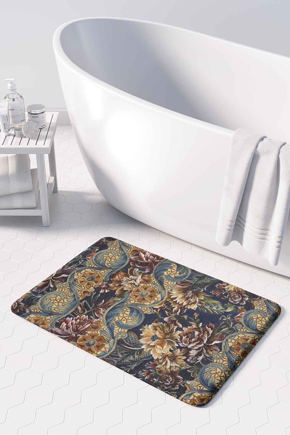 Monnhein  Mikrofiber Banyo Paspası, Kaymaz Taban, Makinede Yıkanabilir, Banyo Halısı (50x80)
