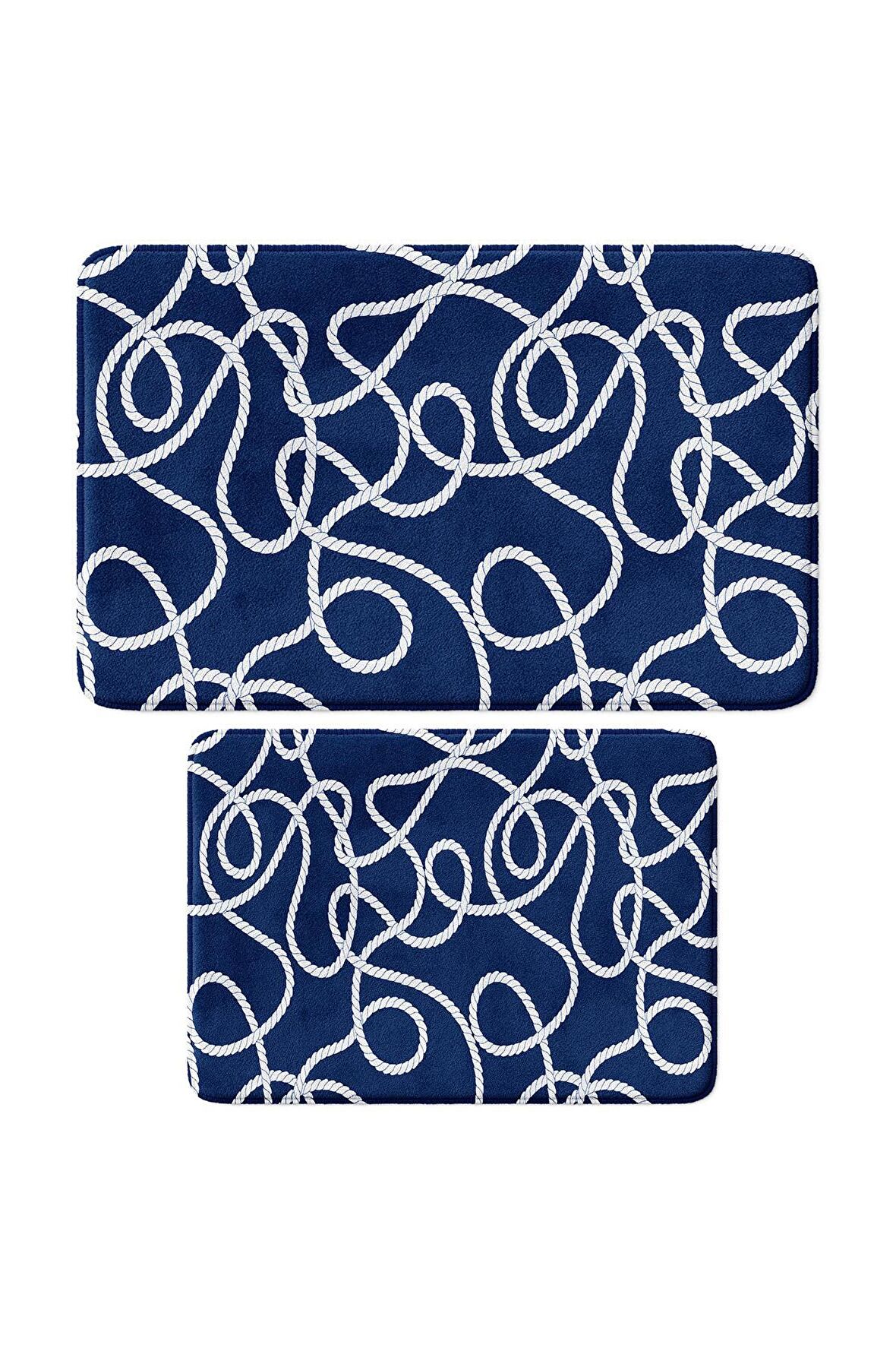 Monnhein 2'li Takım Banyo Paspası, Kaymaz Taban, Makinede Yıkanabilir, Banyo Halısı