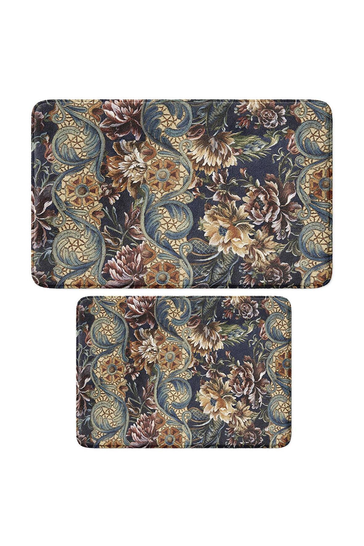 Monnhein 2'li Takım Banyo Paspası, Kaymaz Taban, Makinede Yıkanabilir, Banyo Halısı