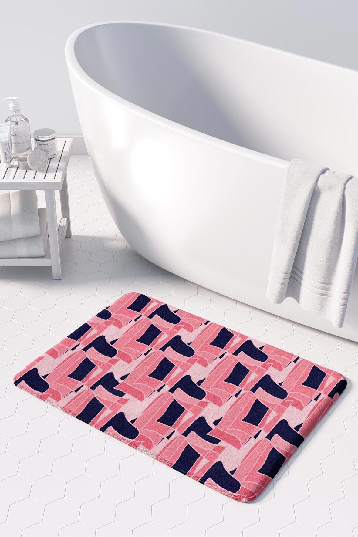 Monnhein  Mikrofiber Banyo Paspası, Kaymaz Taban, Makinede Yıkanabilir, Banyo Halısı (50x80)