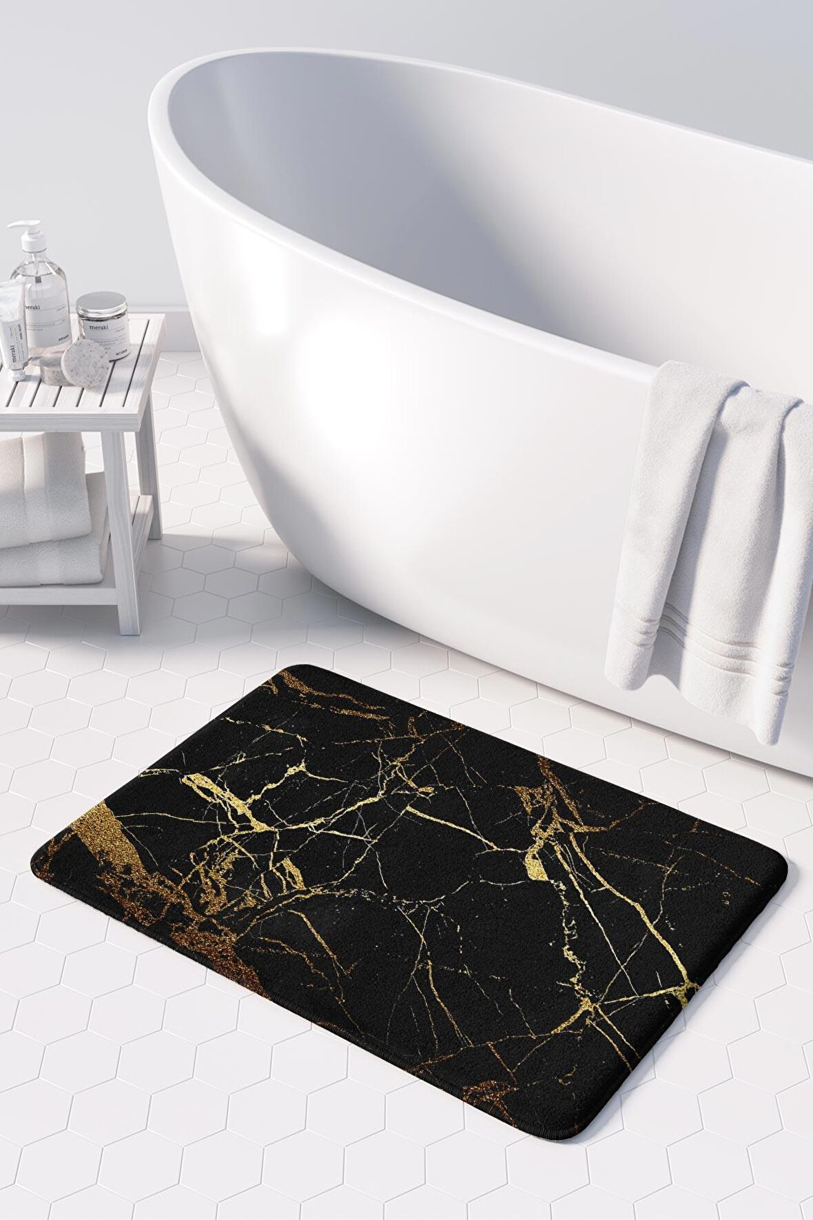 Monnhein  Mikrofiber Banyo Paspası, Kaymaz Taban, Makinede Yıkanabilir, Banyo Halısı (50x80)