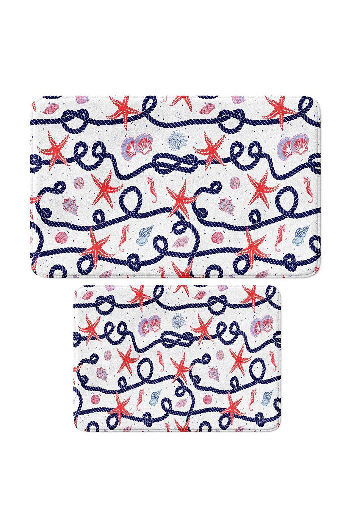 Monnhein 2'li Takım Banyo Paspası, Kaymaz Taban, Makinede Yıkanabilir, Banyo Halısı