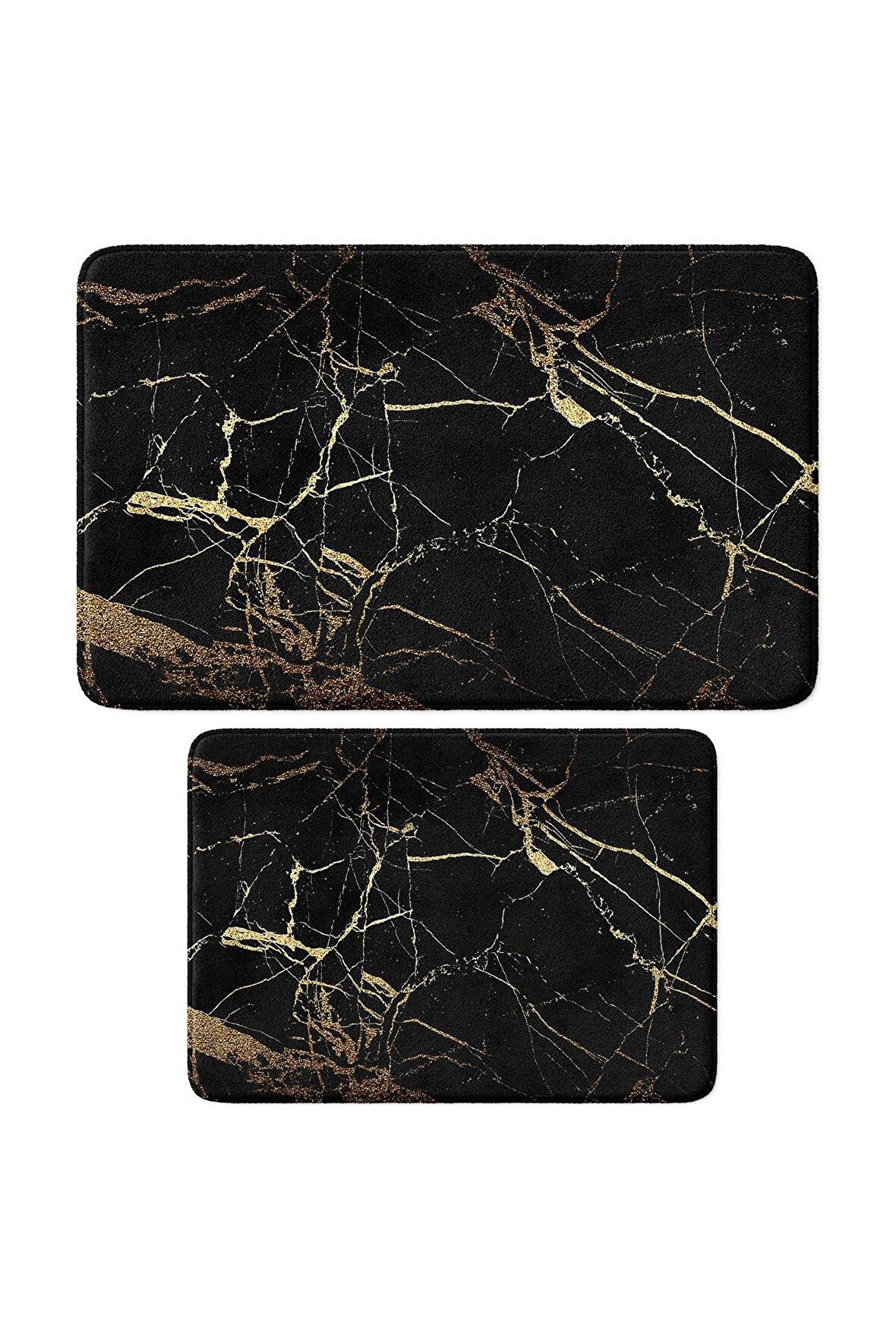 Monnhein 2'li Takım Banyo Paspası, Kaymaz Taban, Makinede Yıkanabilir, Banyo Halısı