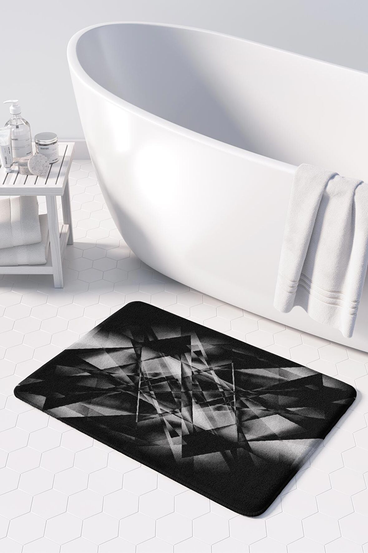 Monnhein  Mikrofiber Banyo Paspası, Kaymaz Taban, Makinede Yıkanabilir, Banyo Halısı (50x80)