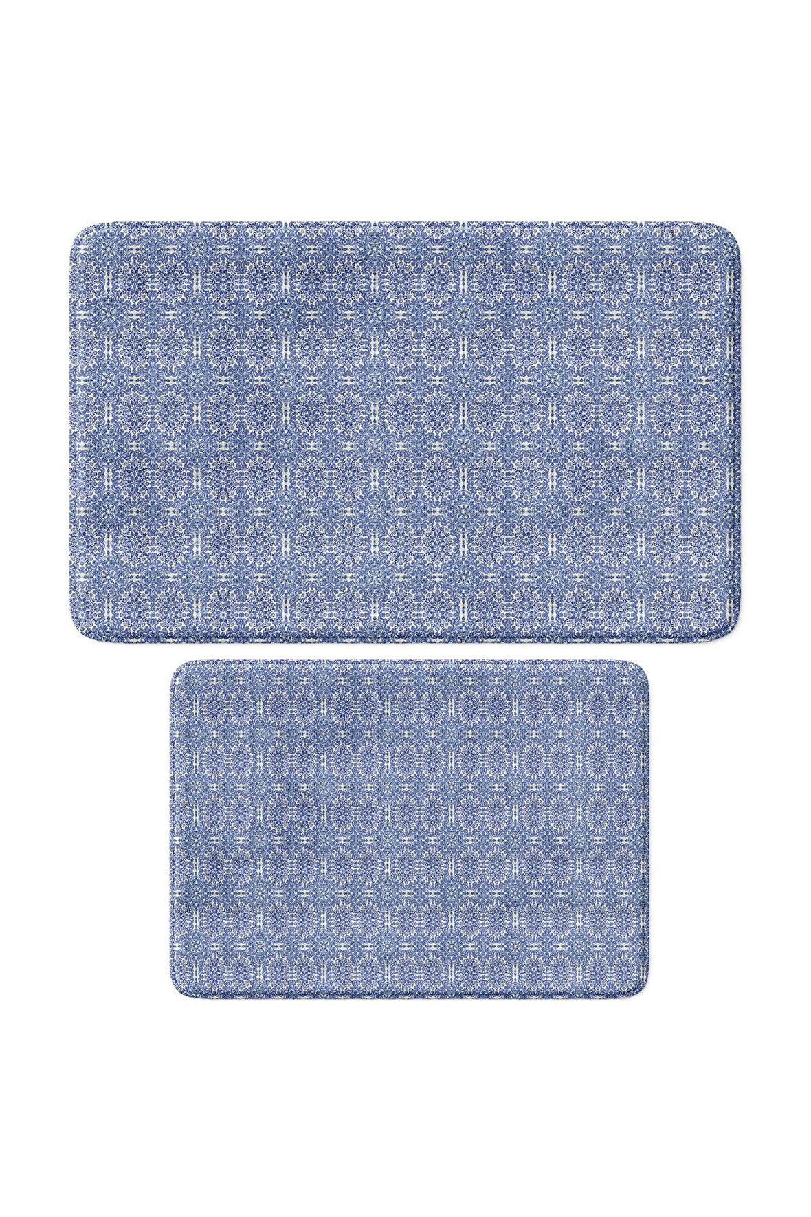 Monnhein 2'li Takım Banyo Paspası, Kaymaz Taban, Makinede Yıkanabilir, Banyo Halısı